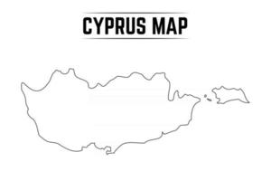 Outline Simple Map of Cyprus vector