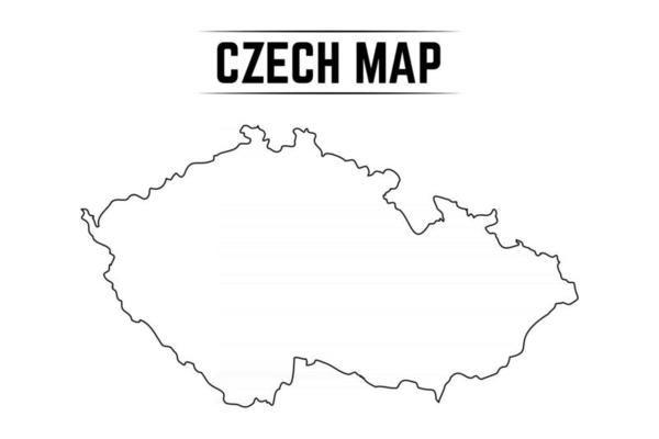 Outline Simple Map of Czech Republic