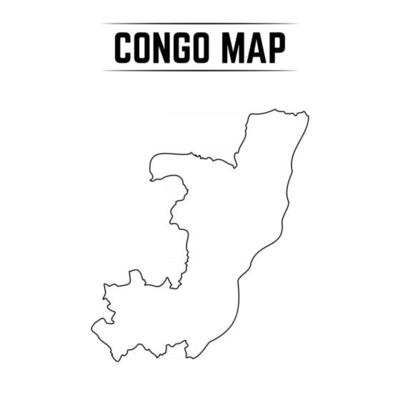 Outline Simple Map of Congo
