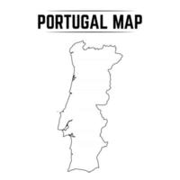 Outline Simple Map of Portugal vector