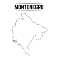 contorno simple mapa de montenegro vector