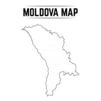 Outline Simple Map of Moldova vector