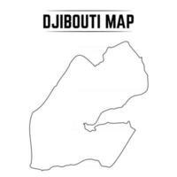 Outline Simple Map of Djibouti vector