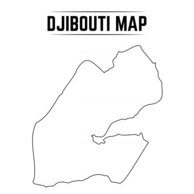 Outline Simple Map of Djibouti