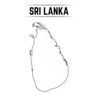 esquema simple mapa de sri lanka vector