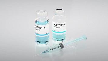botella de vacuna contra el coronavirus covid - 19 animación 3d