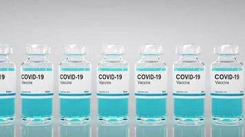 bottiglia di vaccino contro il coronavirus covid - 19 animazione 3d video