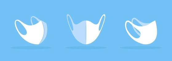 Face mask with seam in middle white mockup vector