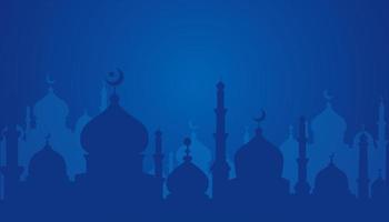 Islamic background design with mosque silhouette illustration. Can be used for greetings card, backdrop or banner. vector