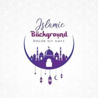 Ramadan kareem islamic background design with mosque illustration. Can be used for greetings card, backdrop or banner. vector