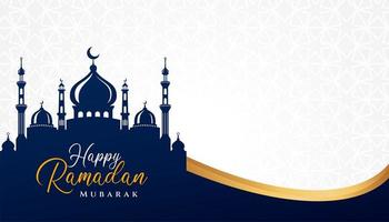 Ramadan kareem islamic background design with mosque illustration. Can be used for greetings card, backdrop or banner. vector