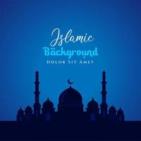 Islamic background design with mosque silhouette illustration. Can be used for greetings card, backdrop or banner. vector