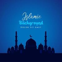 Islamic background design with mosque silhouette illustration. Can be used for greetings card, backdrop or banner. vector