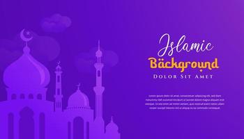 Ramadan kareem islamic background design with mosque illustration. Can be used for greetings card, backdrop or banner. vector