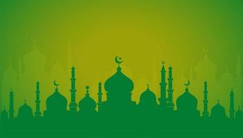 Islamic background design with mosque silhouette illustration. Can be used for greetings card, backdrop or banner. vector