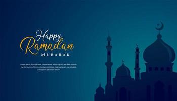 Ramadan kareem islamic background design with mosque illustration. Can be used for greetings card, backdrop or banner. vector