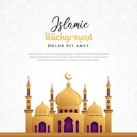 Diseño de fondo islámico Ramadán Kareem con ilustración de mezquita. se puede utilizar para tarjetas de felicitación, telón de fondo o banner. vector