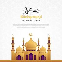 Ramadan kareem islamic background design with mosque illustration. Can be used for greetings card, backdrop or banner. vector