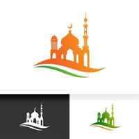 Mosque silhouette icon silhouette logo vector illustration design template