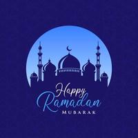 Happy Ramadan mubarak greetings card background design. Islamic background design. vector