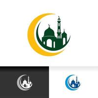 Mosque icon silhouette logo vector illustration design template