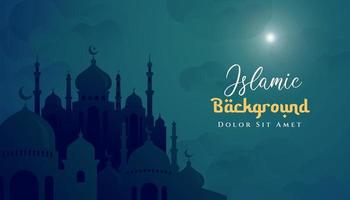 Ramadan kareem islamic background design with mosque illustration. Can be used for greetings card, backdrop or banner. vector