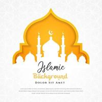 Islamic background design with mosque silhouette illustration. Can be used for greetings card, backdrop or banner. vector