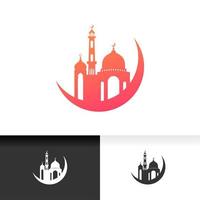 Mosque icon silhouette logo vector illustration design template