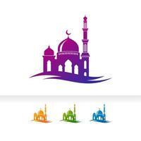 Mosque icon silhouette logo vector illustration design template