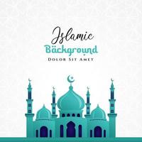 Mosque illustration islamic background design. Can be used for greetings card, backdrop or banner. vector