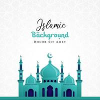 Mosque illustration islamic background design. Can be used for greetings card, backdrop or banner. vector