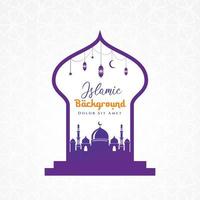 Islamic greetings card background design. Happy Ramadan mubarak background design. vector