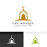 Mosque icon silhouette logo vector illustration design template