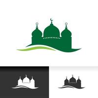 Mosque icon silhouette logo vector illustration design template