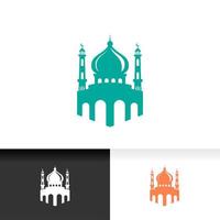 Mosque icon silhouette logo vector illustration design template