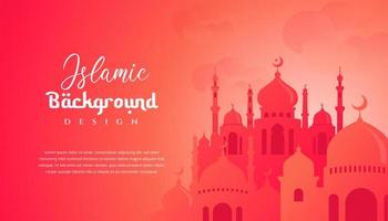 Islamic background design with 3d mosque illustration. Can be used for greeting card, backdrop or banner. vector