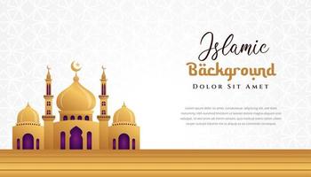 3d Mosque illustration islamic background design. Can be used for greetings card, backdrop or banner. vector