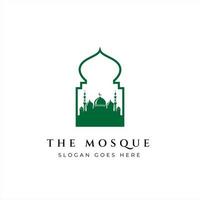 Mosque silhouette icon logo vector illustration design template