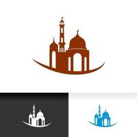 Mosque icon silhouette logo vector illustration design template