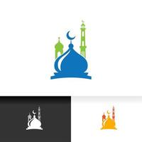 Mosque icon silhouette logo vector illustration design template