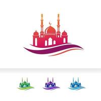 Mosque silhouette icon silhouette logo vector illustration design template