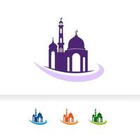 Mosque icon silhouette logo vector illustration design template