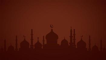 Islamic background design with mosque silhouette illustration. Can be used for greetings card, backdrop or banner. vector