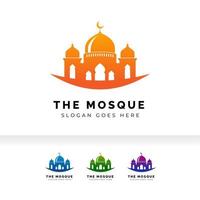 Mosque silhouette icon silhouette logo vector illustration design template