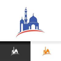 Mosque icon silhouette logo vector illustration design template