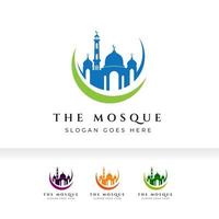 Mosque icon silhouette logo vector illustration design template