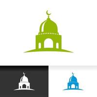 Mosque icon silhouette logo vector illustration design template