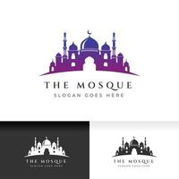 Mosque icon silhouette logo vector illustration design template