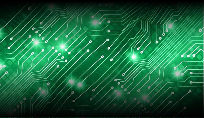 Printcyber circuit future technology concept background
