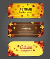 autumn maple leaf background banner vector